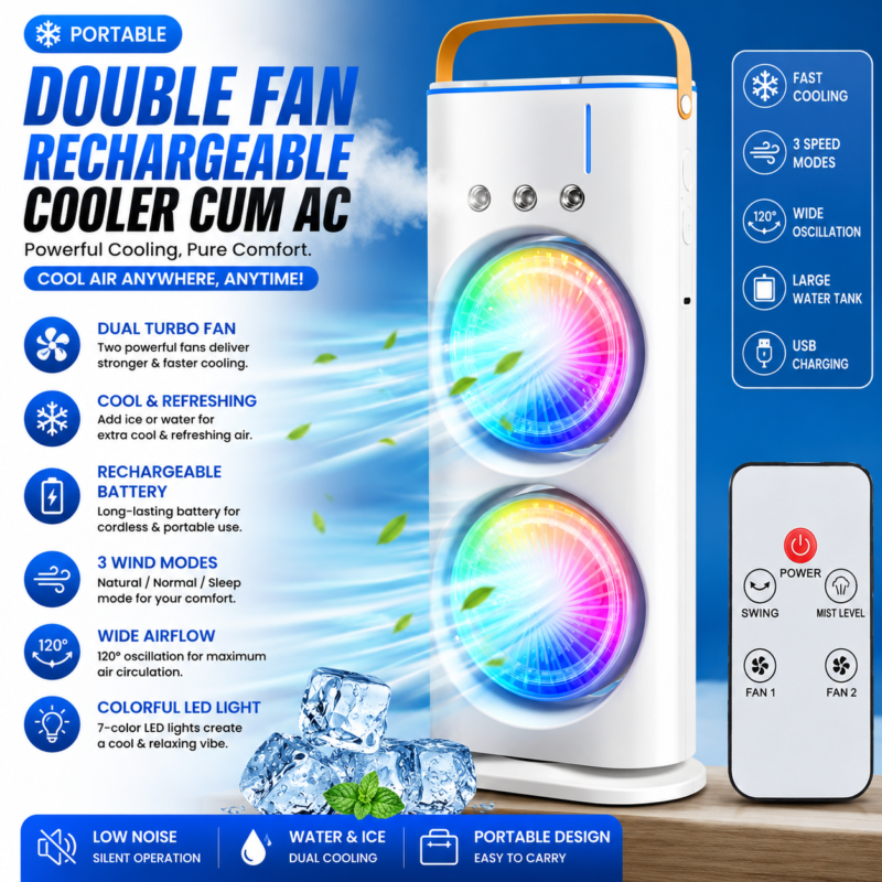 Rechargeable Cooling Fan & Mini AC